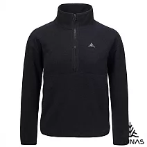 【ATUNAS 歐都納】女款SOLAR-FLEECE保暖刷毛長袖拉鍊衫/立領衫/POLO衫/大尺碼A1PS2559W- S 黑