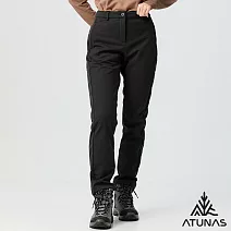【ATUNAS 歐都納】女款SOFTSHELL薄刷毛防風保暖長褲A1PA2504W- S 星夜黑