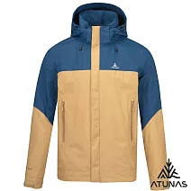 【ATUNAS 歐都納】男款縱橫戶外GORE-TEX 防水透氣單件式外套A1GTGZ03M- M 深海藍/卡其