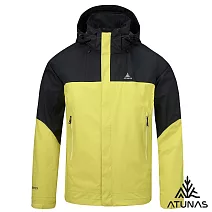 【ATUNAS 歐都納】男款縱橫戶外GORE-TEX 防水透氣單件式外套A1GTGZ03M- M 黑/黃綠