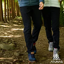 【ATUNAS 歐都納】男款刷毛抗風保暖輕量長褲/大尺碼/小尺碼A6PA2531M- S 黑