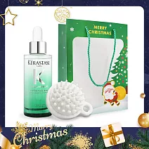 KERASTASE 卡詩 聖誕限量 [極酵平衡頭皮精華(90ml)+歐沛媞頭皮按摩梳]附精品禮袋-聖誕交換禮物-國際航空版