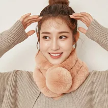 Seoul Show首爾秀 100%獺兔毛三管加厚圍脖真毛皮草圍巾 珊瑚粉