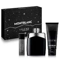 MONTBLANC 萬寶龍 傳奇經典男性淡香水禮盒(淡香水100ml+小香15ml+沐浴精100ml)-贈紙袋