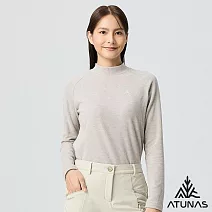 【ATUNAS 歐都納】女款經典保暖長袖立領衫/素面長T/大尺碼A2TS2542W- M 灰