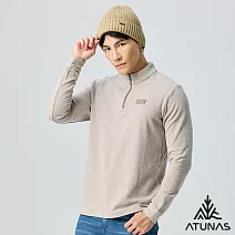 【ATUNAS 歐都納】男款經典保暖長袖拉鍊衫/立領衫/POLO衫/大尺碼A2PS2551M- M 灰