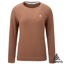 【ATUNAS 歐都納】女款經典保暖長袖圓領衫/長T/大尺碼A2TS2546W- S 核果棕