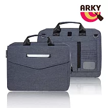 ARKY 15吋筆電公事包｜防潑水商務收納包・可手提可肩背 灰銀