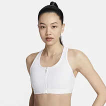 NIKE AS W NK DF SWOOSH PDED FZ BRA 女運動內衣-FN2732100 L 白色