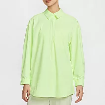 NIKE AS W NK 24.7 DF LS SHIRT WVN 女長袖襯衫-HQ0237701 L 螢光綠
