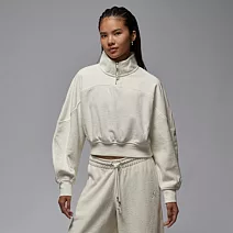 NIKE AS W J FLT FLC QZ SSNL 女長袖上衣-HV0327133 L 米白色