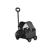 【野一夏】 小型犬專用可摺疊式多功能寵物手拉推車 手拉推車 寵物推車 購物推車 拉桿車 狗推車 -黑色