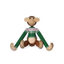 Kay Bojesen Monkey Small 聖誕毛衣木頭小猴 （綠）