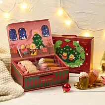 【喜憨兒】聖誕限定｜耶誕派對禮盒(繽紛瑪德蓮*3+草莓達克瓦茲*3)