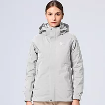 【荒野wildland】女彈性防水3in1+羽絨兩件式外套228灰白色 S 228灰白色