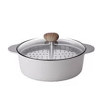 NEOFLAM陶瓷鑄造30公分鴛鴦鍋IH+蒸盤-FIKA(不挑爐具，瓦斯爐電磁爐可用)