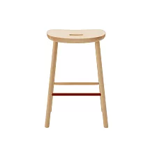 Maruni T&O O2 Stool Mid 中島凳 （楓木、紅色鋼腳）