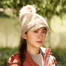 【ATUNAS 歐都納】GORE INFINIUM防風保暖兔毛羊毛毛帽/帽簷針織帽A1AH2513N- 米色
