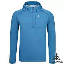 【ATUNAS 歐都納】男款SOLAR-FLEECE保暖刷毛長袖拉鍊連帽衫/帽T/大尺碼A1PS2554M- M 岩灰藍