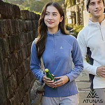 【ATUNAS 歐都納】女款循環SOLAR-FLEECE保暖刷毛長袖拉鍊衫/立領衫/POLO衫/大尺碼A1PS2557WC- S 藍紫