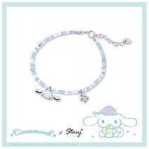 STORY故事銀飾-Cinnamoroll雲朵系列-大耳狗天然海藍寶喜拿方糖晶鑽純銀手鍊