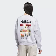 ADIDAS W FARMMKT SWT 女 圓領套頭衫-JM4210 M 灰色