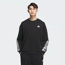 ADIDAS WORD FT CREW 男 圓領套頭衫-KB3658 S 黑色