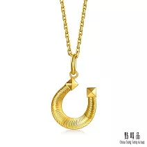 【點睛品】幸運馬蹄鐵 黃金吊墜_計價黃金