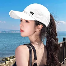 seoul show首爾秀 韓系INS半空頂棒球帽四季男女防曬遮陽帽 白色