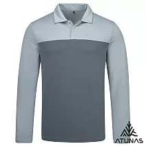 【ATUNAS 歐都納】男款循環長袖排汗POLO衫/大尺碼A6PS2564MC- M 深灰