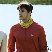 【ATUNAS 歐都納】男款抑菌耐磨長袖排汗立領衫/拉鍊衫/POLO衫A1PSGZ03M- L 橙紅