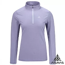 【ATUNAS 歐都納】女款抑菌耐磨長袖排汗立領衫/拉鍊衫/POLO衫/大尺碼A1PSGZ04W- S 薰衣草紫