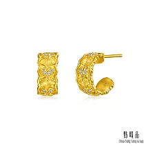 【點睛品】典雅銀杏 鑽石黃金耳環 (一對)