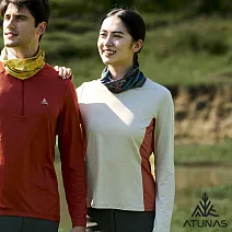 【ATUNAS 歐都納】女款環保再生循環長袖T恤/吸濕排汗快乾/抑菌抗臭/大尺碼A1TS2518WC- S 米卡/南瓜橘