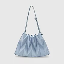 半月款設計｜Pavi studio 泰國新銳設計師.時尚W純色包.簡約設計.大容量.真皮背帶.摺疊肩背包.100%總代理 棉花糖藍