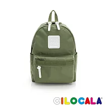 CILOCALA 亮彩尼龍防潑水後背包-小  蕨草綠