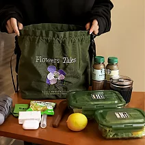 刺繡便當包 綠色