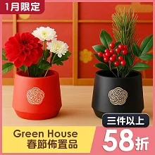 【日本Green House】日式新年迎春 精美裝飾花圈25.5cm ‧ 迎春花舞