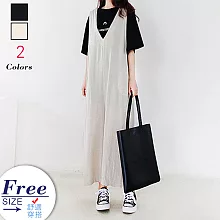 【A.Cheter】韓國東大門涼夏櫥窗爆款背心連身棉麻九分寬褲#j104309F米杏