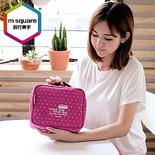 m square手提化妝包-波點紅