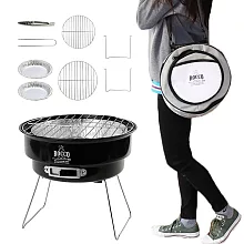 【Global Arrow】ROCCO攜帶型便利烤肉架組 ‧檀木黑