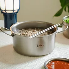 【鈦安TiANN】個性1.8L(可折耳)  小圓鍋+小鈦碟2入組合