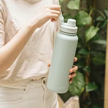 【THERMOcafe 凱菲】提環設計彈蓋直飲真空保溫瓶1200ml
