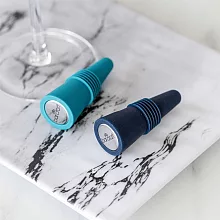 《BarCraft》矽膠酒瓶塞2入(藍) | 紅酒塞 葡萄酒塞