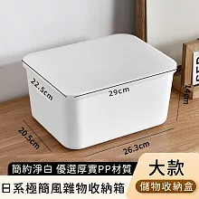 【好拾選物】日系極簡風雜物收納箱/簡約淨白儲物收納盒 -大款