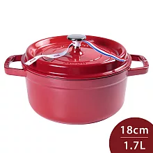 Staub 圓形鑄鐵鍋 18cm 1.7L 櫻桃紅 法國製 湯鍋 燉鍋 (電磁爐 IH爐可用)
