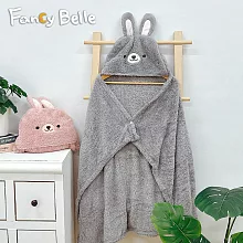 義大利Fancy Belle《妮妮兔》連帽披肩毯90*120cm(共兩色)-灰色