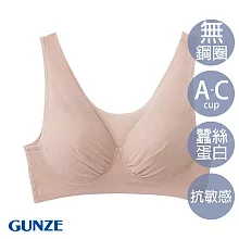 【日本GUNZE】蠶絲蛋白抗敏無鋼圈內衣(KB4355-CMB) M 膚色