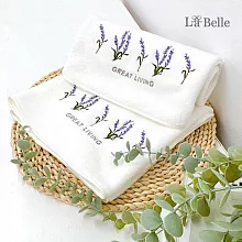 義大利La Belle《蘿莉亞》刺繡舒柔透氣枕巾2入(共四色)-素雅白