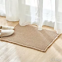 義大利La Belle《華夫格》瞬吸速乾可水洗止滑地墊 60*45CM(共三色)-褐/咖啡色